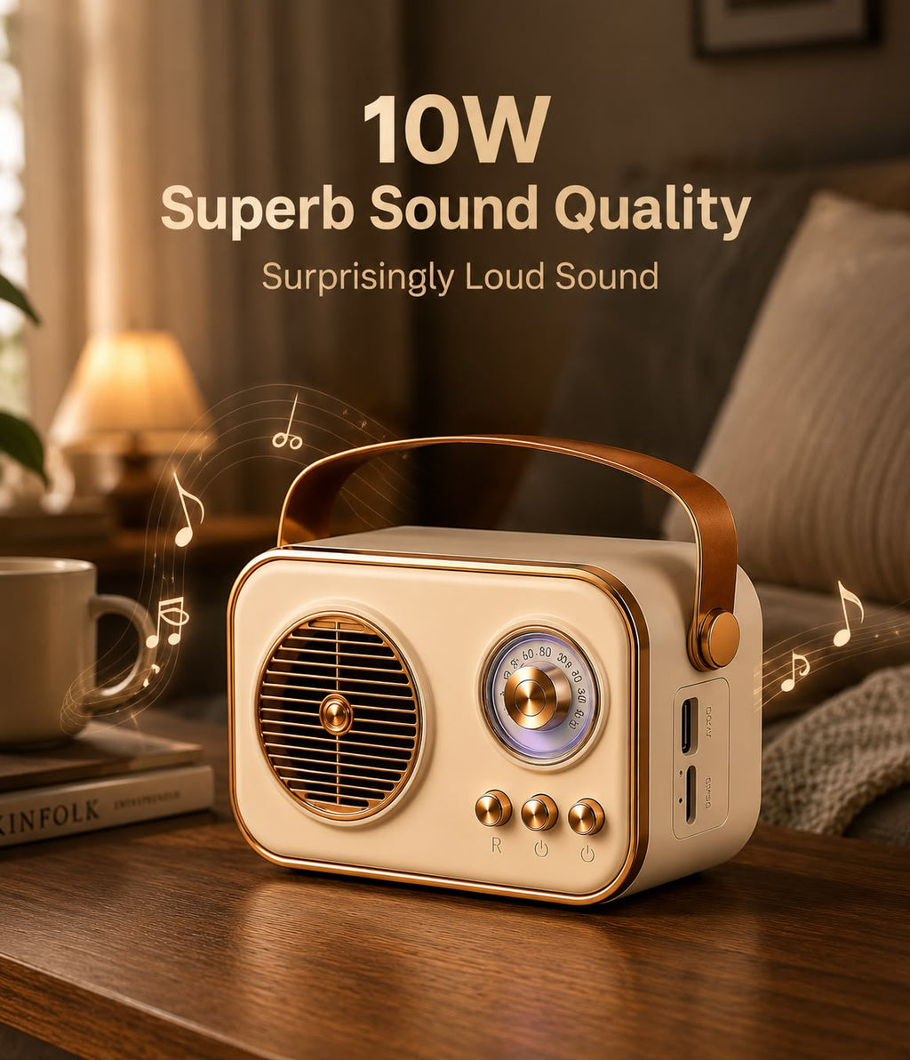PixBeat Ivory retro Bluetooth speaker with 10W superb sound quality